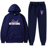 Vlone Hoodie & Pants 2 Piece Set Casual Loose Hoodie