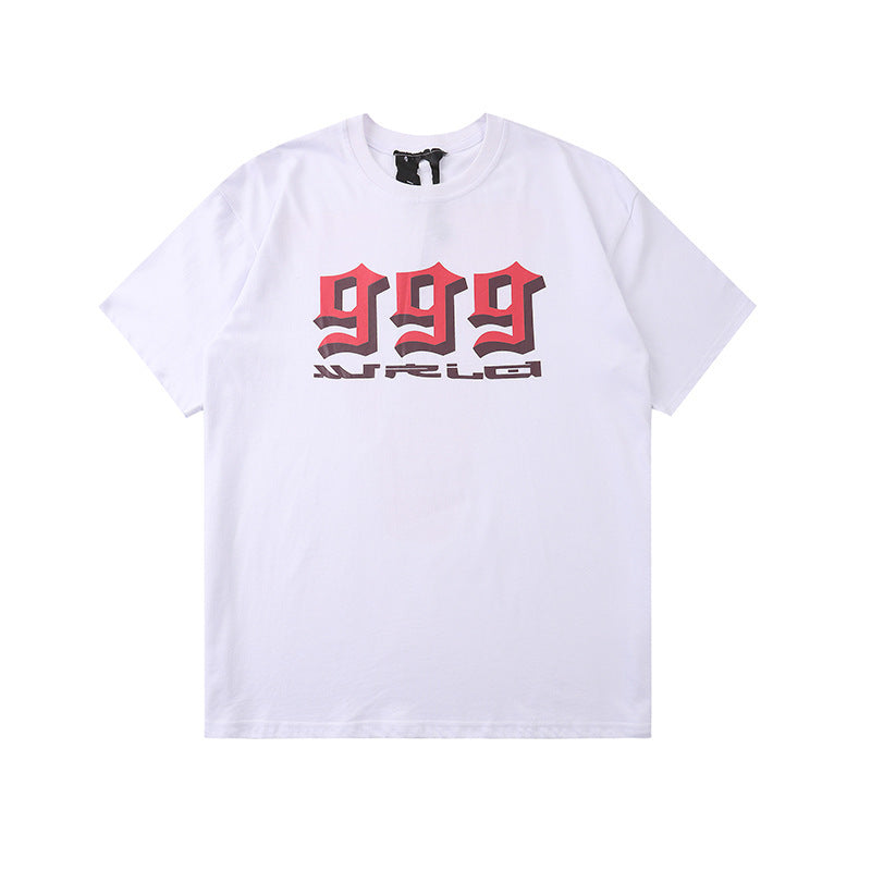 Vlone T Shirt Large V Printed Short Sleeve Men'S And Women'S High Street Loose T-Shirt