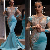 Long Homecoming Dresses Blue Fishtail Dress Banquet Evening Dress for Women