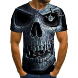 Skull T Shirt 3D Digital Printing Skull Digital Printing 3D Short Sleeve T-shirt