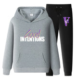Vlone Hoodie & Pants 2 Piece Set Casual Loose Hoodie Sweatshirt