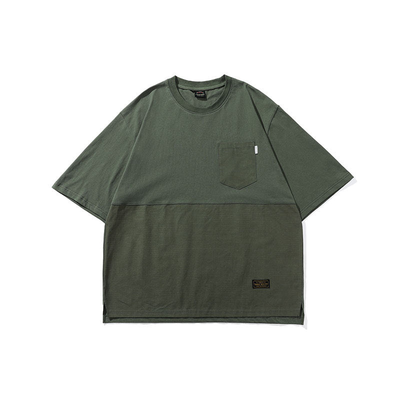 Men T Shitrs Basic Style Patchwork Round Neck