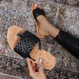 Women Open Toe Sandals Flats Summer Flip-Flops Flat Casual Large Size Beach Sandals