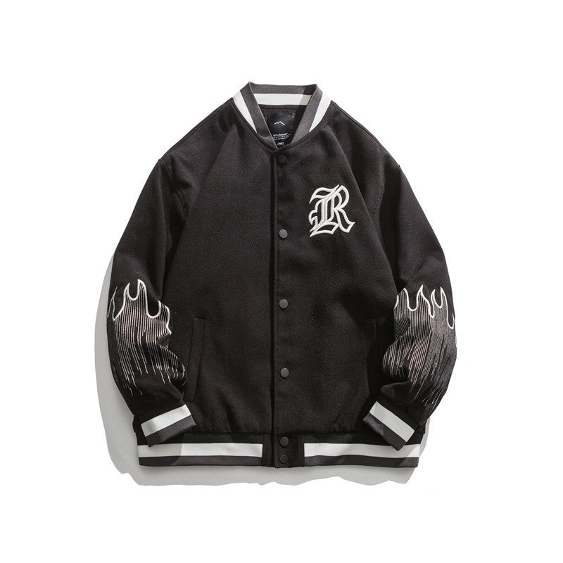 Man Fall Outfis Autumn Vintage Embroidered Baseball Uniform Coat Men All-Matching Jacket