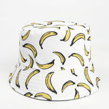 Bucket Hat Fishing Cap Cotton Print Fisherman Hat Fruit Banana Stamp Summer Leisure Sun Hat