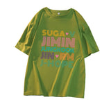BTS Proof T Shirt Short Sleeve Korean T-shirt Bullet-Proof Youth League Member Name Peripheral Support Song-Promotion Costume Same Style Short-Sleeved T-shirt