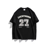 Men T Shitrs Letter Embroidered Crew Neck