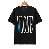 Vlone T Shirt Printed Large V Men And Women Couple Loose Casual Short Sleeve T-Shirt