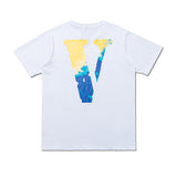 Vlone T Shirt Printed Large V Men And Women Couple Loose Casual Short Sleeve T-Shirt