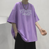 Men T-Shirts Letter Loose Half Sleeve