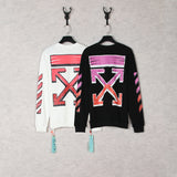 Off White Sweatshirts O Arrow Round Neck Men'S Women'S Pullover Loose Undershirt Coat