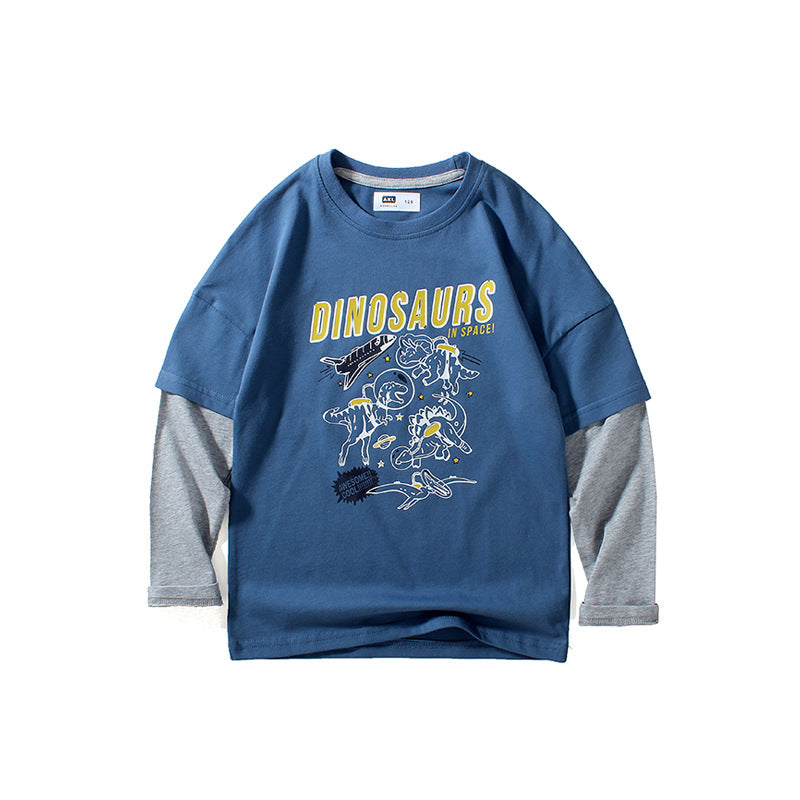 Children Long Sleeve Shirts Spring Boys Long Sleeve T-shirt Printed Children Long Sleeve