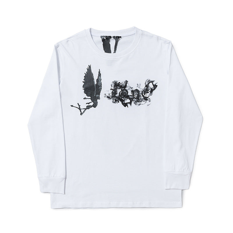 Pop Smoke Vlone Hawk Em Sweatshirt Print Loose