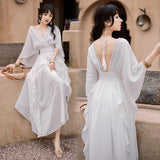 Coachella Music Festival Outfits Summer Women's Beach Seaside Dress Backless Dress