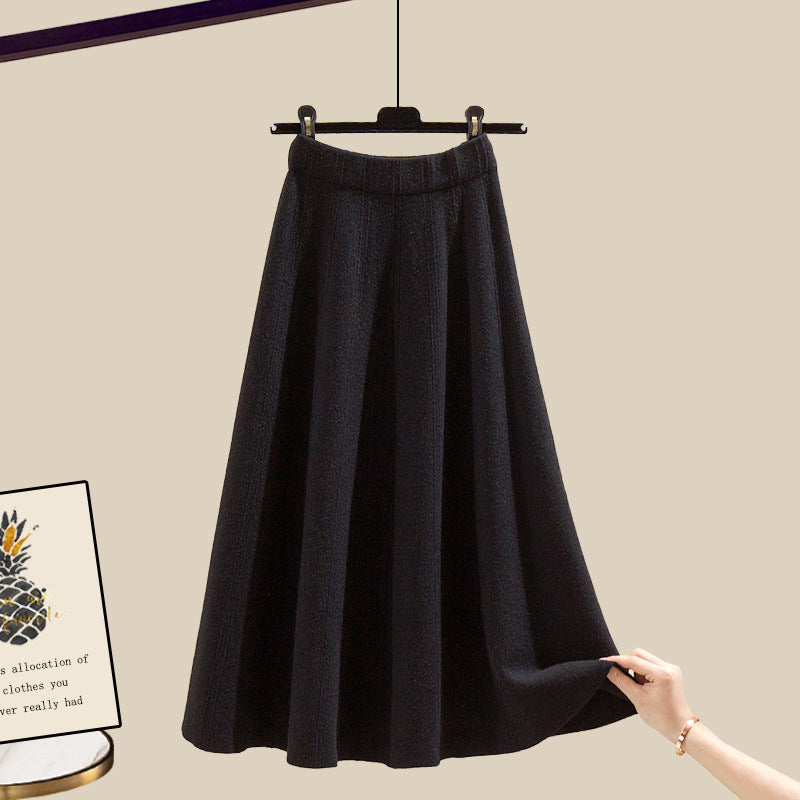 MIDI Mauve Skirt Women's Wear Match Sweater Skirt