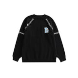 Men Sweater Cartoon Bear Paste Cloth Embroidery Sweater Men's Pullover