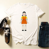 Squid Game Costume Wooden Game Printed Short-Sleeved T-shirt