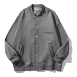 Cardigan Baseball Jacket Fog Back Silicone Letters Ins Loose Baseball Uniform Jacket