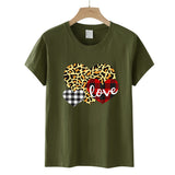 Valentine's Day T Shirt Men's and Women's Heart Printing Pullover Cotton Short Sleeve Women's T-shirt