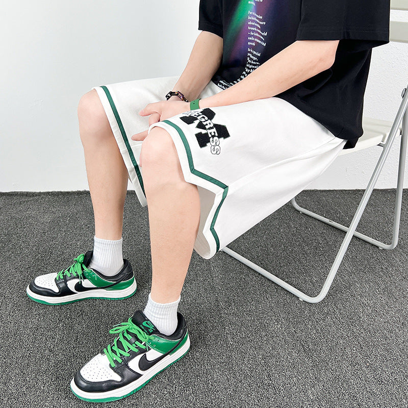 Men White Shorts Men's Summer Loose Sports Pirate Shorts Casual Pants