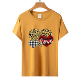 Valentine's Day T Shirt Men's and Women's Heart Printing Pullover Cotton Short Sleeve Women's T-shirt