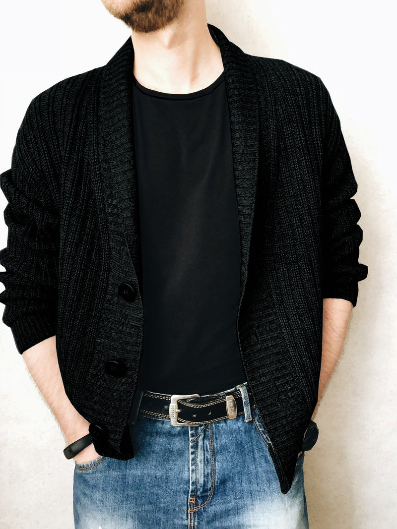 Men's Jackets Fall Men's Cardigan Sweater Long Sleeve