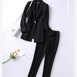 Interview Suit Women's Black Suit Jacket Women's Spring and Autumn plus Size Suit