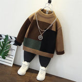 Toddler Boys Sweater Boys' Sweater Autumn and Winter Knitted Loose