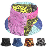 Bucket Hat Fishing Cap Cotton Print Fisherman Hat Vintage Printing Men and Women Outdoor