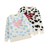 Men Sweater Love Full Printed Sweater Men Loose round Neck Sweater