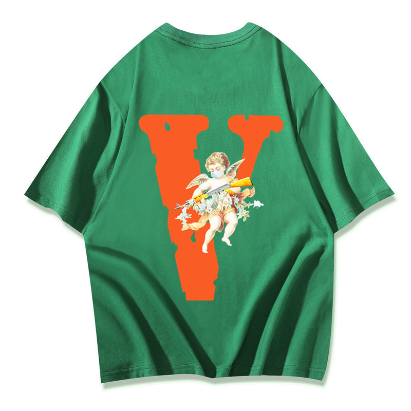 Vlone T Shirts Pikachu Casual Loose Printed Short Sleeve T-Shirt