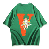 Vlone T Shirts Pikachu Casual Loose Printed Short Sleeve T-Shirt