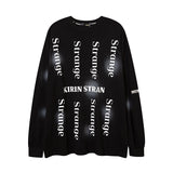 Man Fall Outfits Dark High Street Style Hand-Painted Graffiti Printing Long-Sleeved T-shirt Men's Top