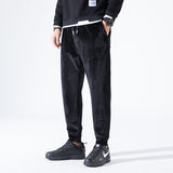 Grey Sweatpants Corduroy Pants Men's Loose Tappered Casual Pants Autumn and Winter
