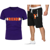 Vlone T Shirts & Shorts 2 Piece Set Summer Trendy Shorts Men'S Casual