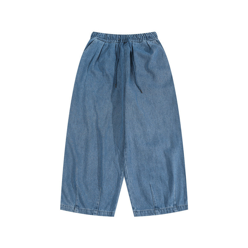 Man Fall Outfis Distressed Straight-Leg Pants Hip Hop Loose Wide Leg Retro Washed