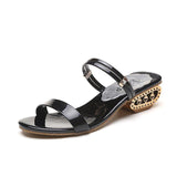 Women Open Toe Sandals Flats Spring Square Heel Peep Toe Solid Color Sandals