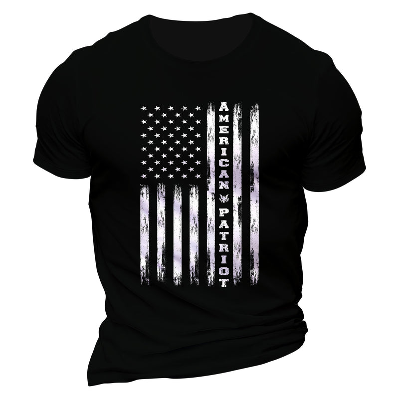 Man T Shirt Cotton round Neck Heat Transfer Patch Short Sleeve Shirt