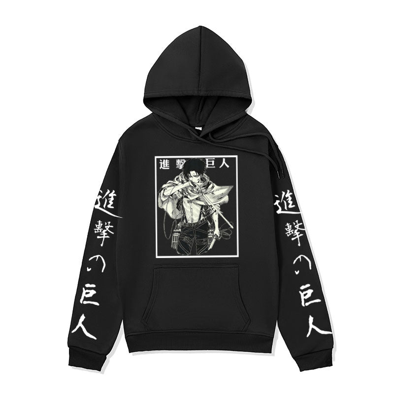 Anime Hoddies Autumn and Winter Fleece-Lined Hoodie Sun Man Attack on Titan Series Hoodie