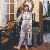 Coachella Music Festival Outfits Women's Long Dress Ethnic Style Positioning Print Button Cardigan Vintage Dress