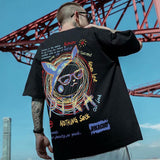 Men T-Shirts Oversize Bear Print Loose
