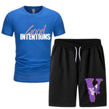 Vlone T Shirts & Shorts 2 Piece Set Short Sleeve T-Shirt Sports Summer