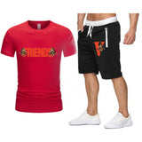 Vlone T Shirts & Shorts 2 Piece Set Summer Trendy Shorts Men'S Casual