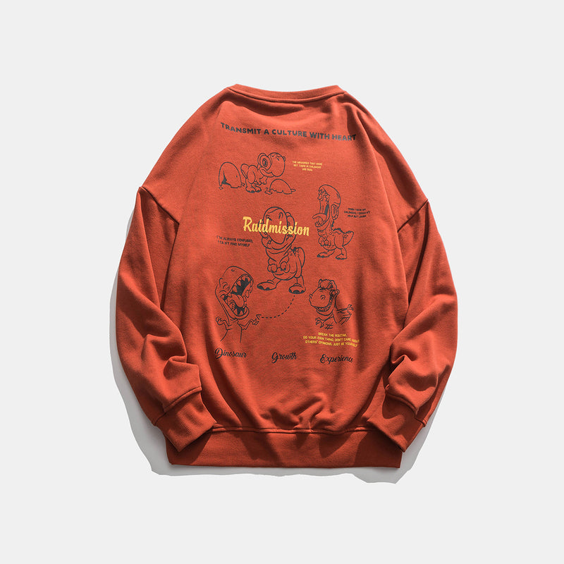 Crew Neck Sweatshirts for Men Men's Clothing Autumn Cartoon Print Sweatshirt Men's and Women's Casual Top