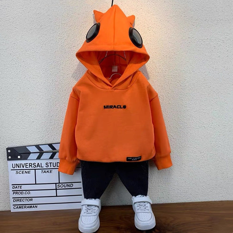 Toddler Boys Sweater Spring and Autumn Spring Hooded Clothes