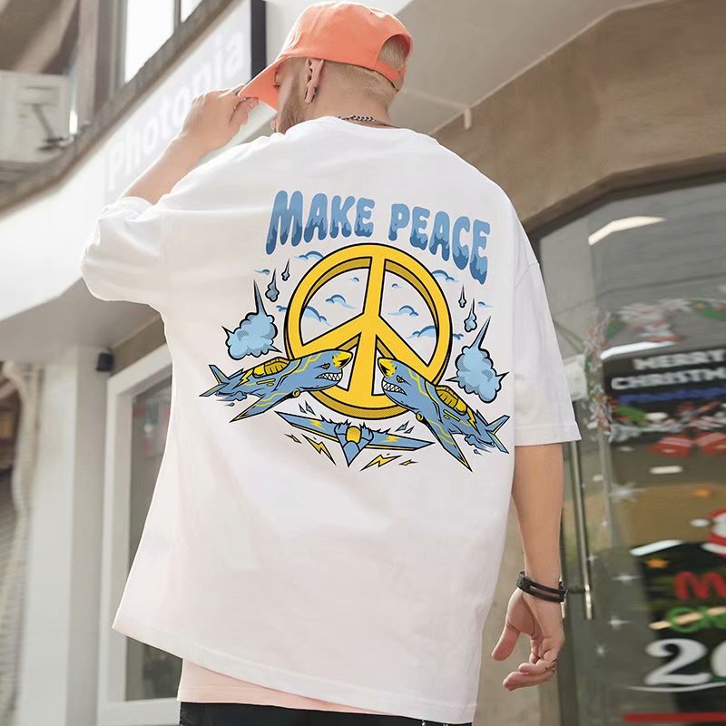 Men T-Shirts Printed Half Sleeve Loose Top