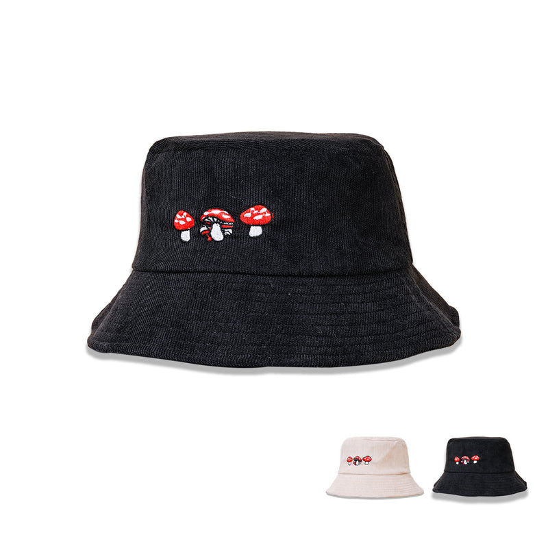 Mushroom Hat Fall Corduroy Fisherman Hat Women