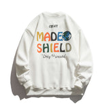 Man Fall Outfis Fall and Winter Creative Color Letter Print Sweatshirt Boys Street Loose Casual Top