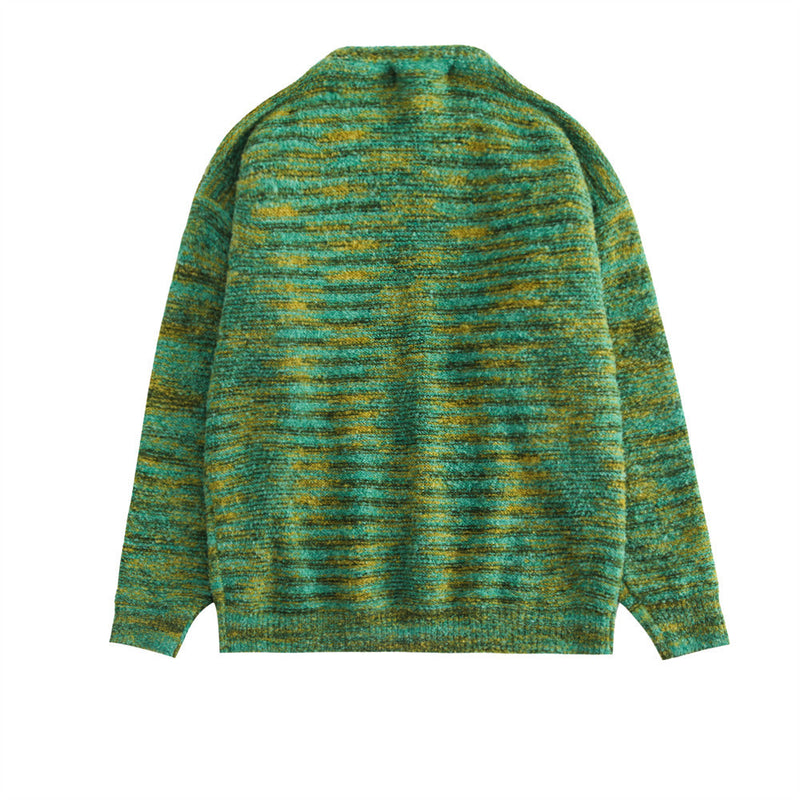 Men Sweater Letter Embroidery Vintage Sweater Men's Pullover