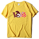 Valentine's Day T Shirt Short-Sleeved T-shirt Men's and Women's Love Printed round Neck Spring and Summer